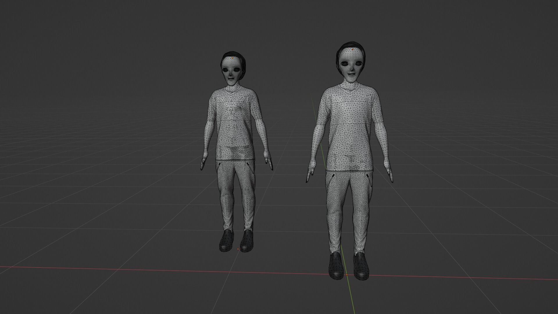 Cartoon Character Walking and Running Animation Low-poly 3D model_9