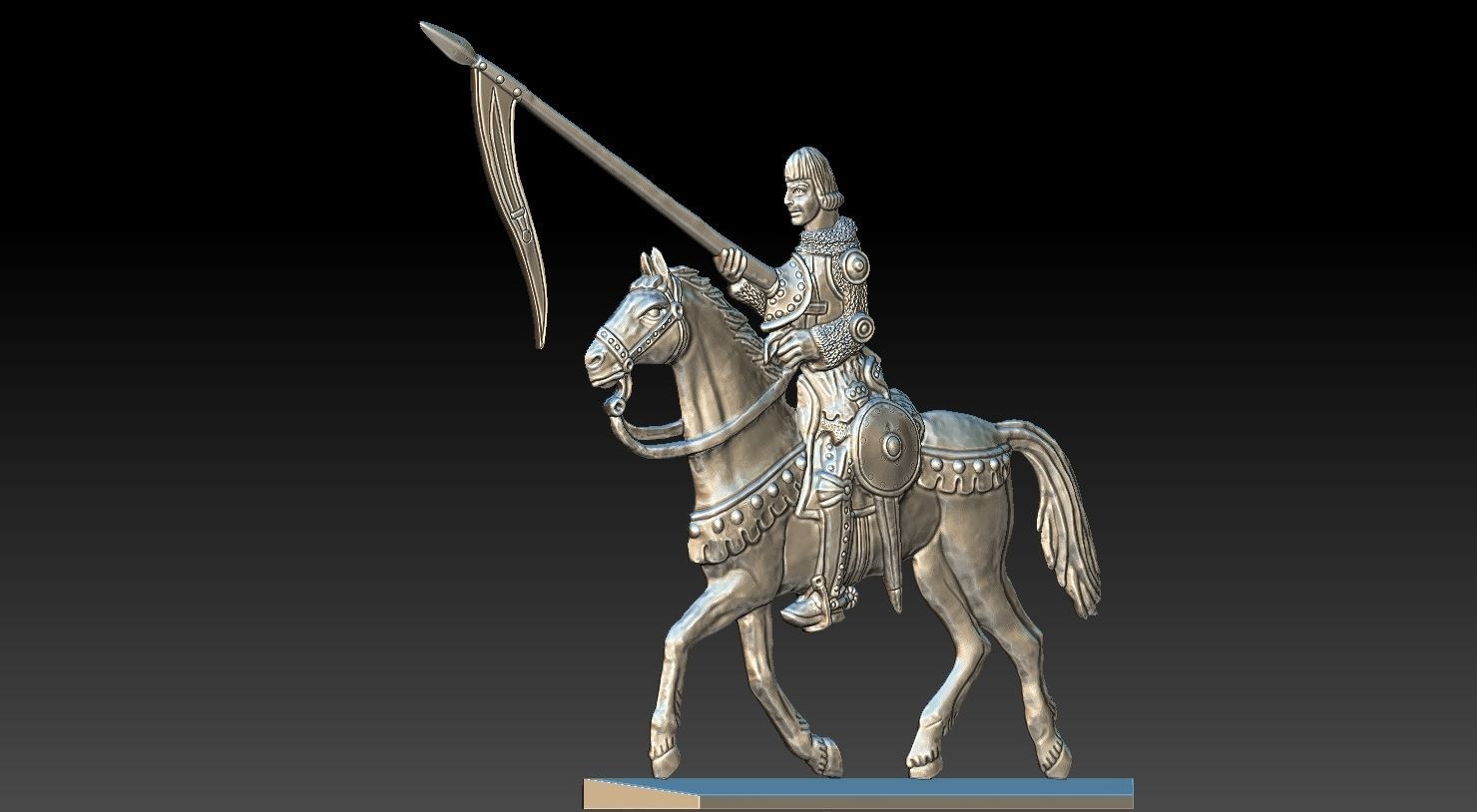 EQUESTRIAN KNIGHT 19 3D print model_3