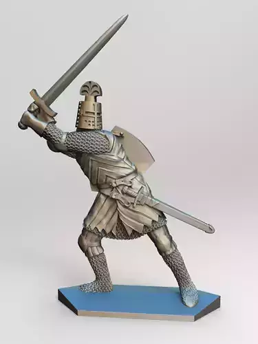 knight 1 holding sword 3D print model