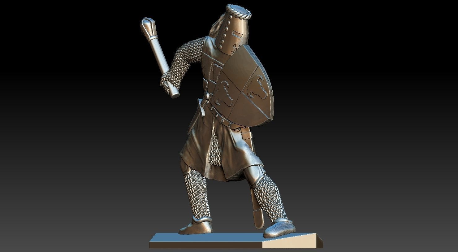 Knight 2 metal turtle 3D print model_17