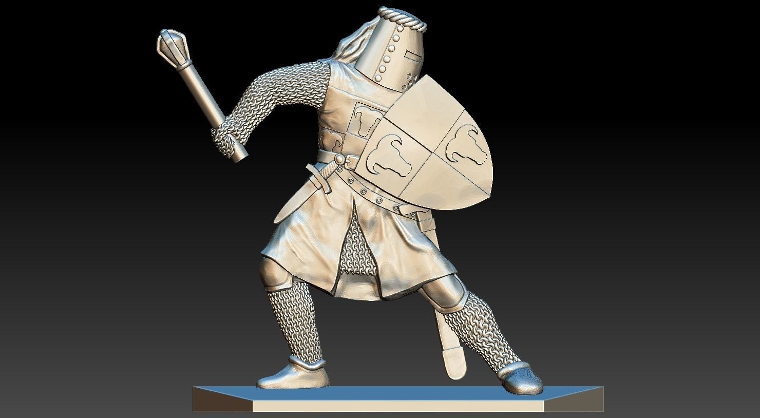 Knight 2 metal turtle 3D print model_2