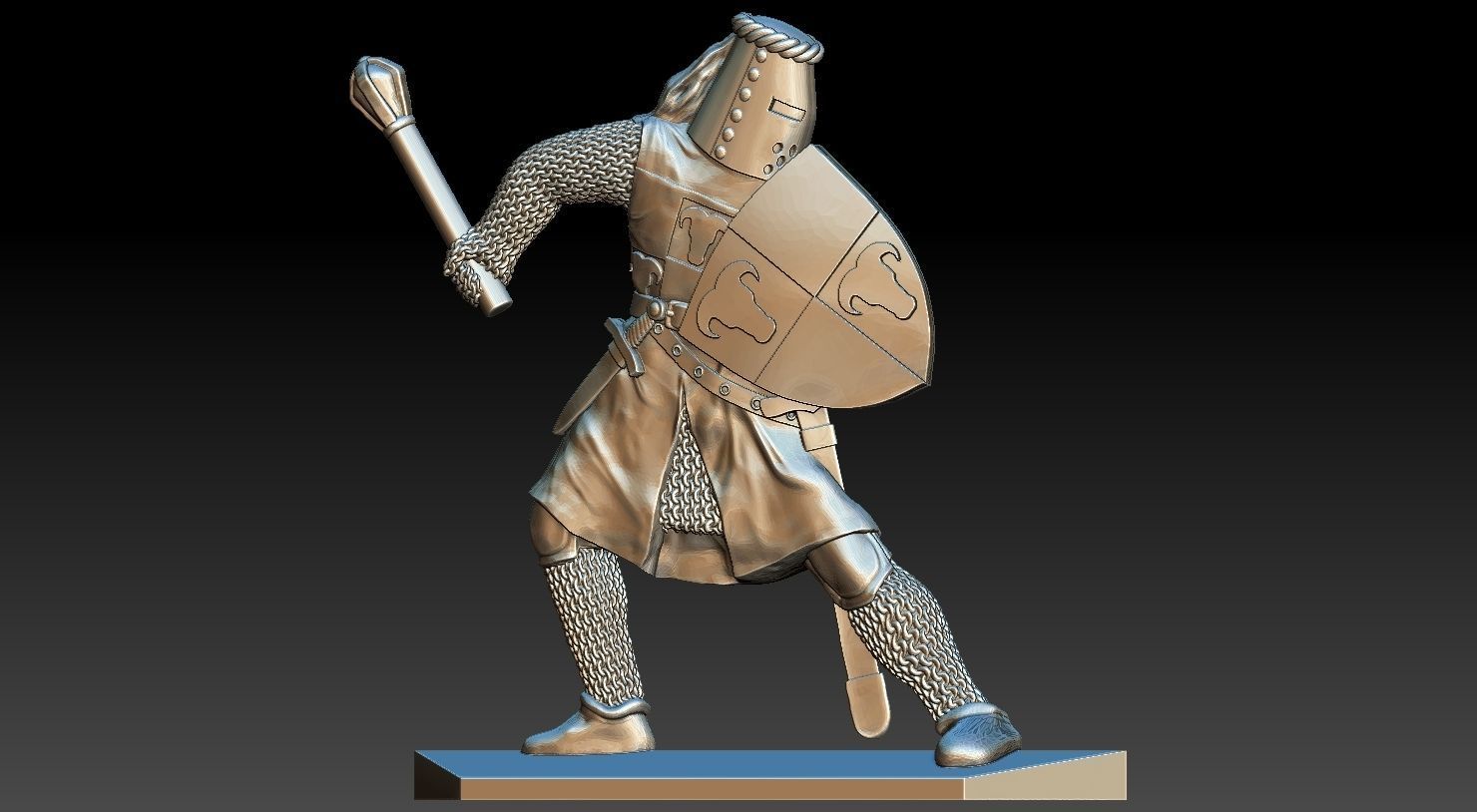 Knight 2 metal turtle 3D print model_13