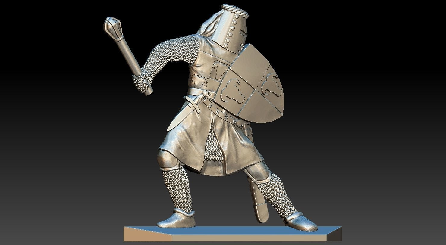 Knight 2 metal turtle 3D print model_11