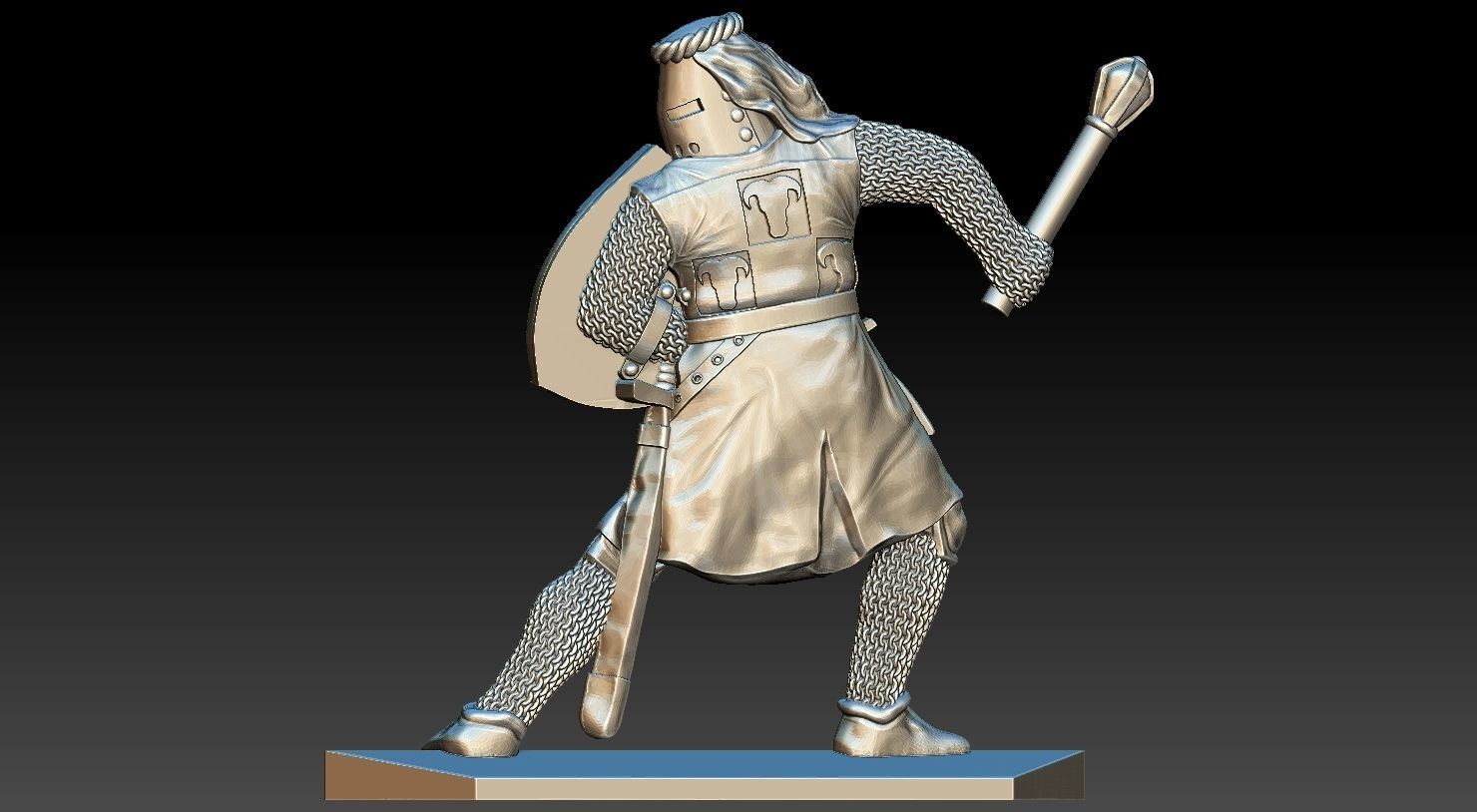 Knight 2 metal turtle 3D print model_3