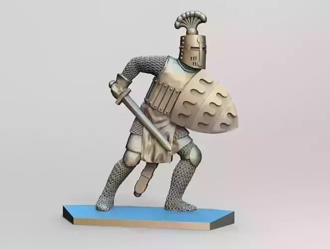 Knight 3 holding shield 3D print model