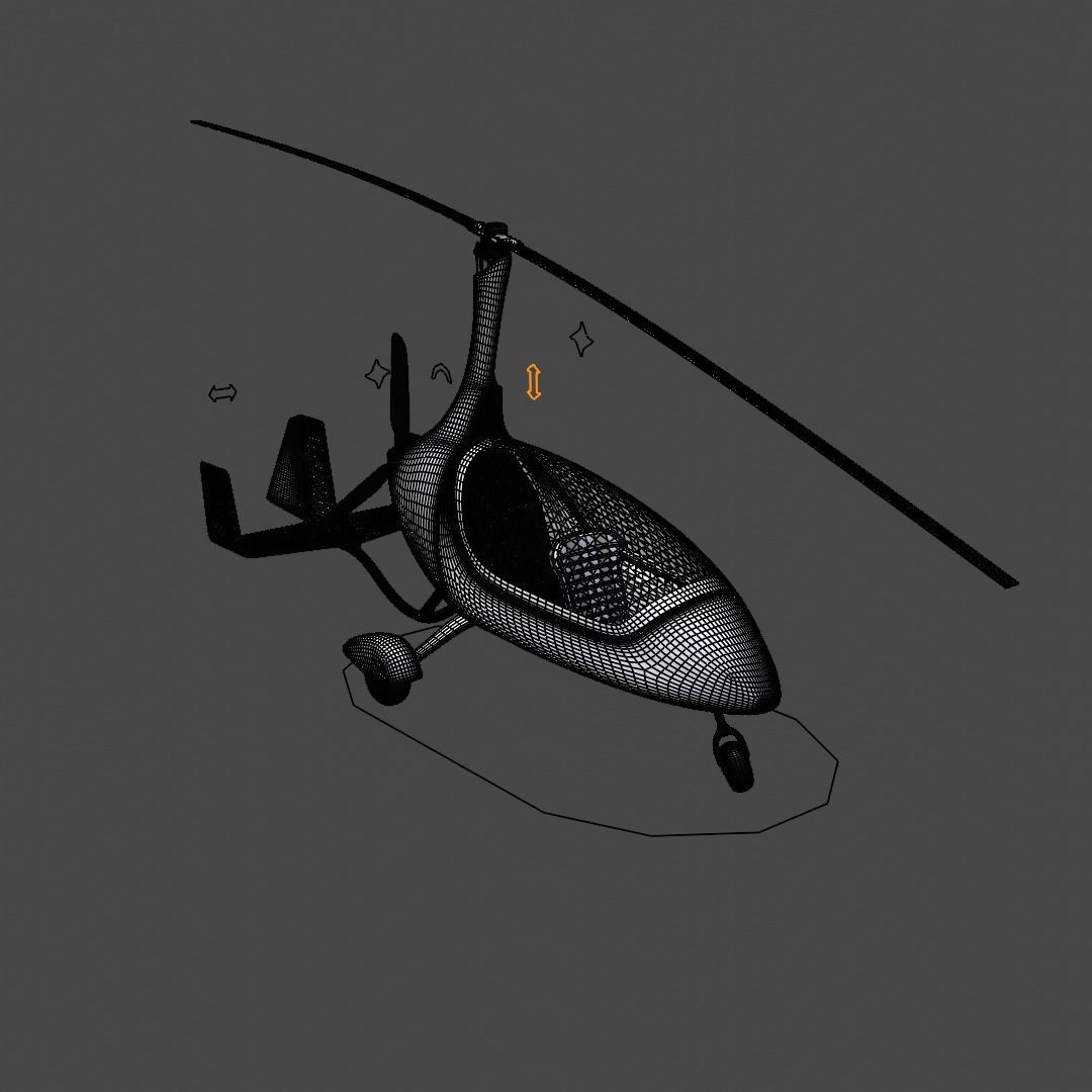 Autogyro Calidus like Rigged 3D model_10