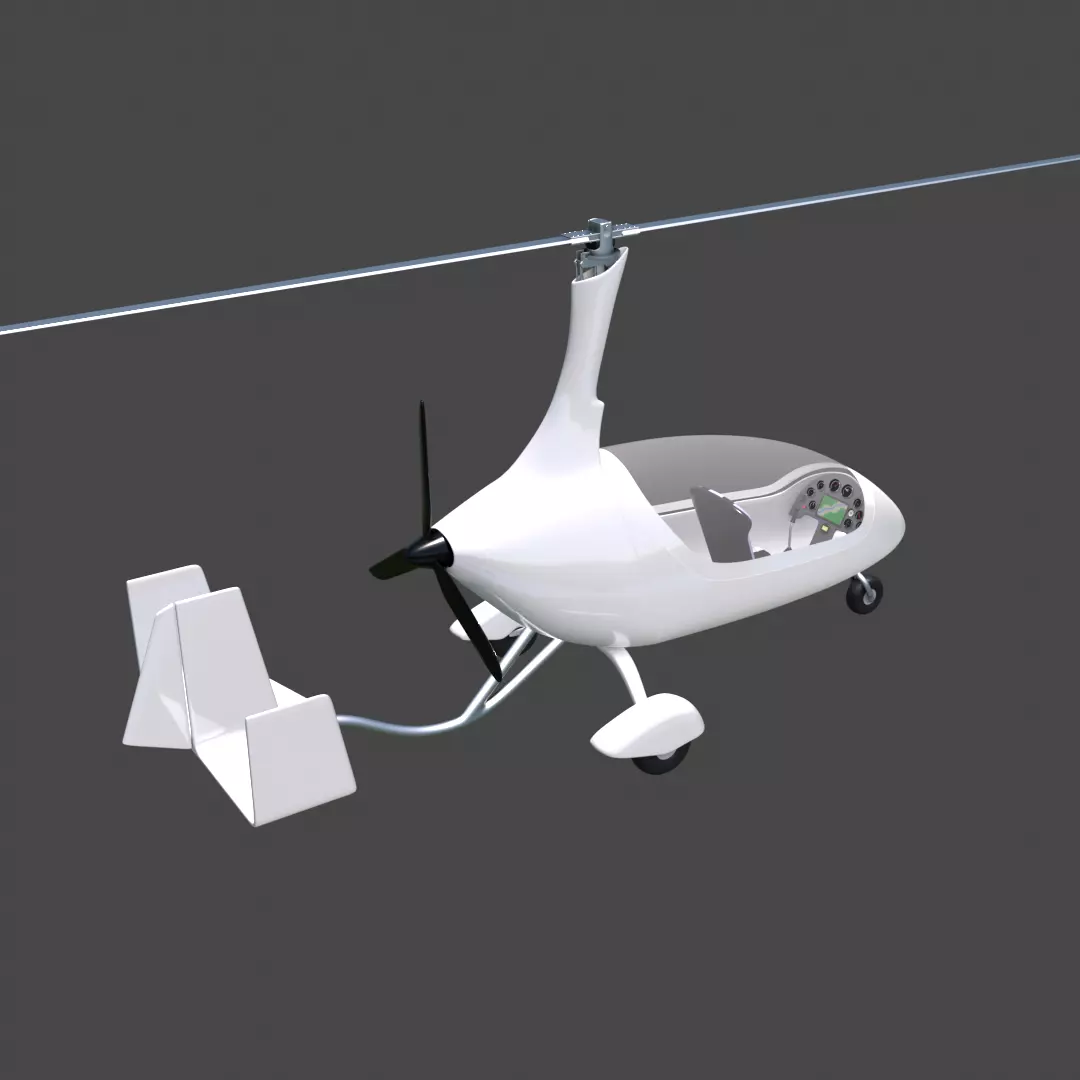 Autogyro Calidus like Rigged 3D model_0
