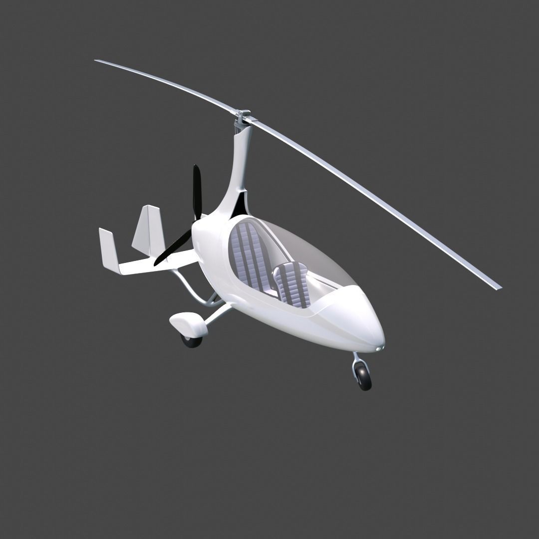 Autogyro Calidus like Rigged 3D model_2