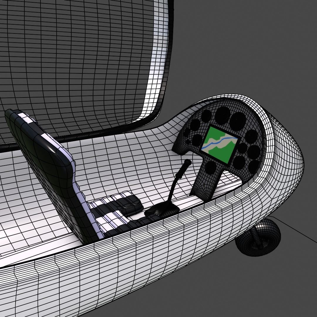 Autogyro Calidus like Rigged 3D model_12