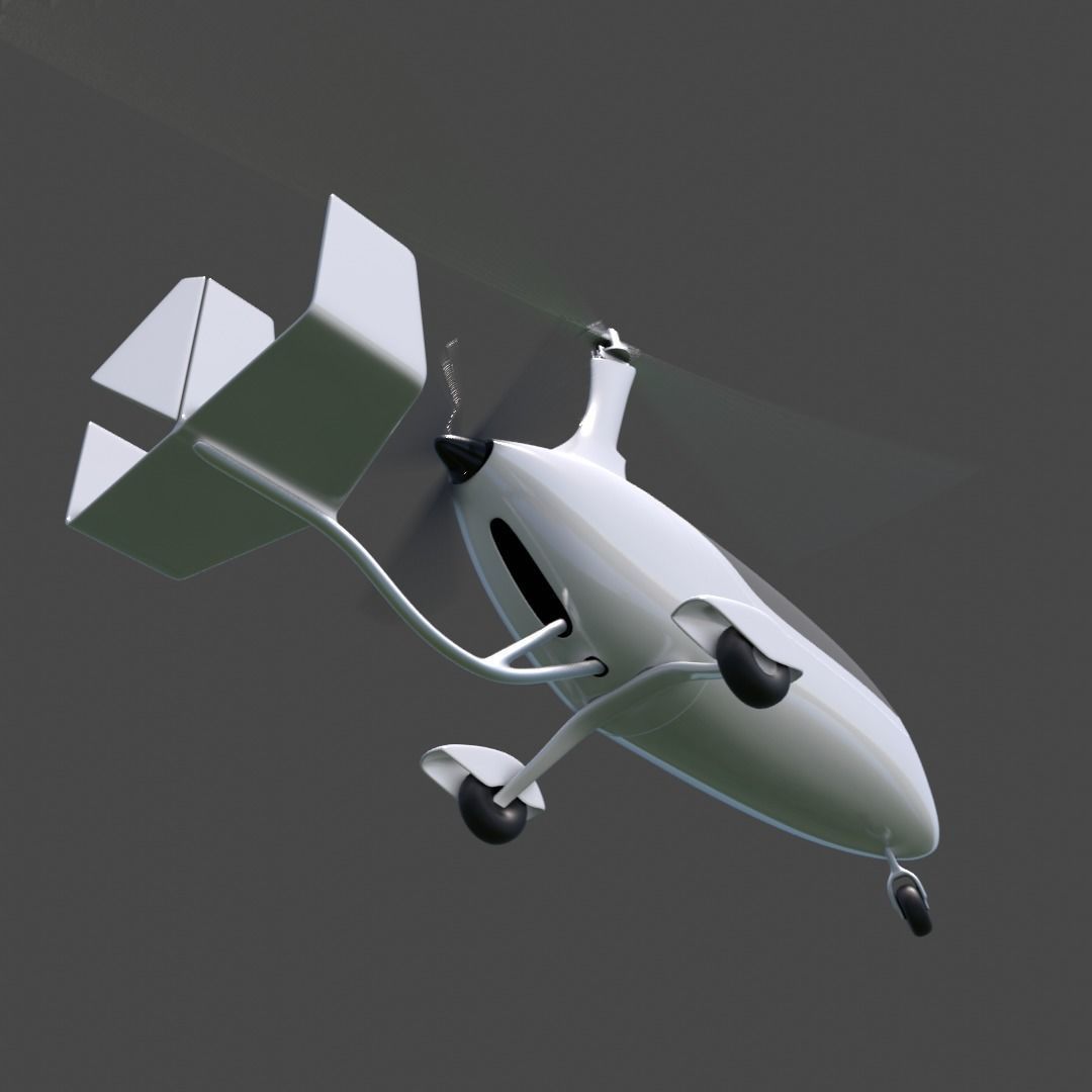 Autogyro Calidus like Rigged 3D model_7