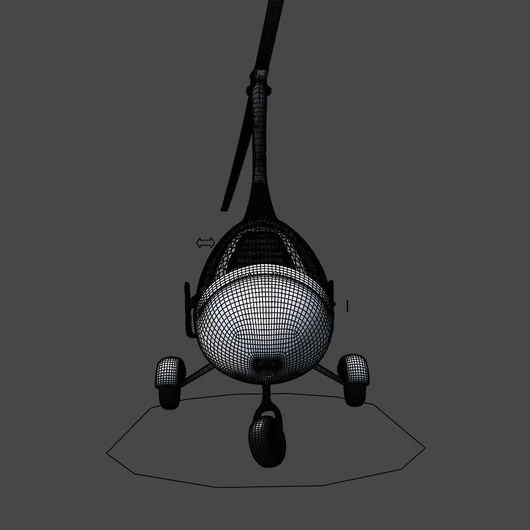 Autogyro Calidus like Rigged 3D model_13