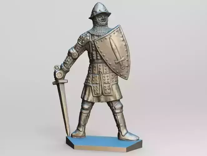 Knight 7 statue of holding sword 3D print model