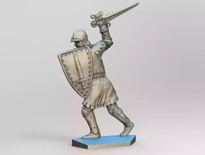 Knight 8 statue of holding sword 3D print model
