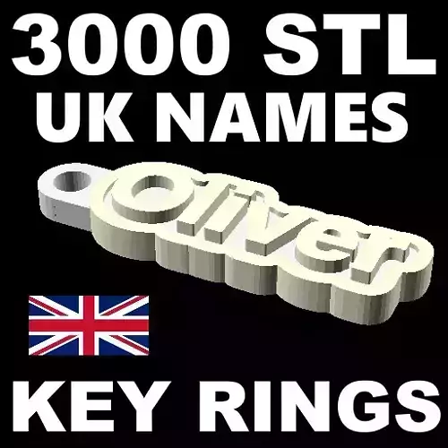 3000 STL FILES OF PERSONALISED KEYRINGS FOR UK NAMES 3D print model
