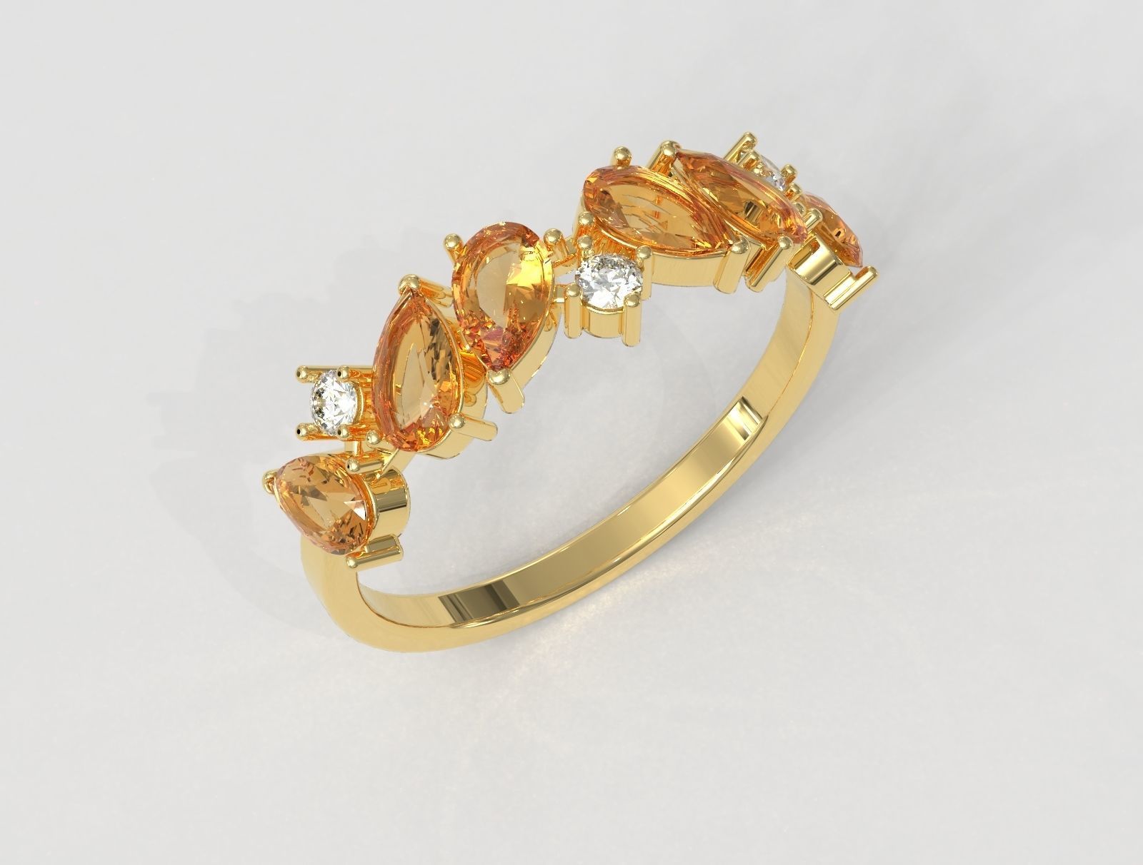 Gemstone Half Band 3D print model_2