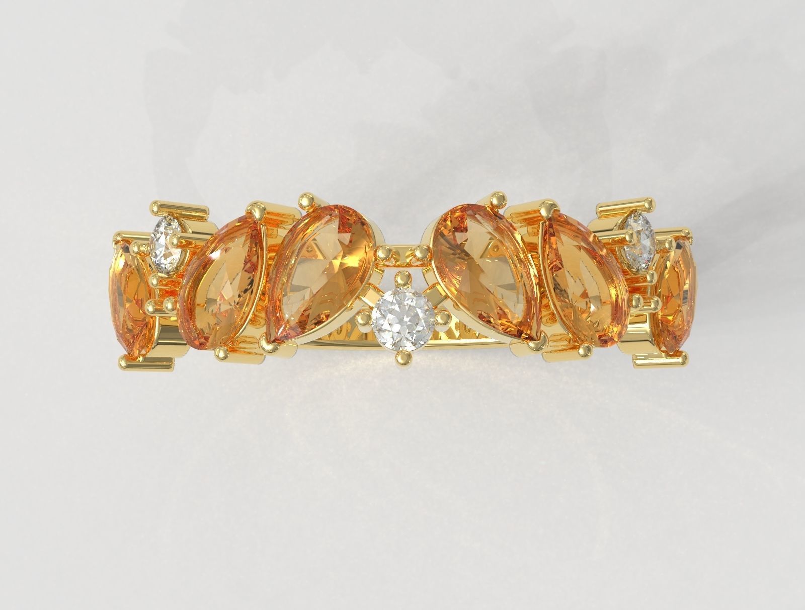 Gemstone Half Band 3D print model_3