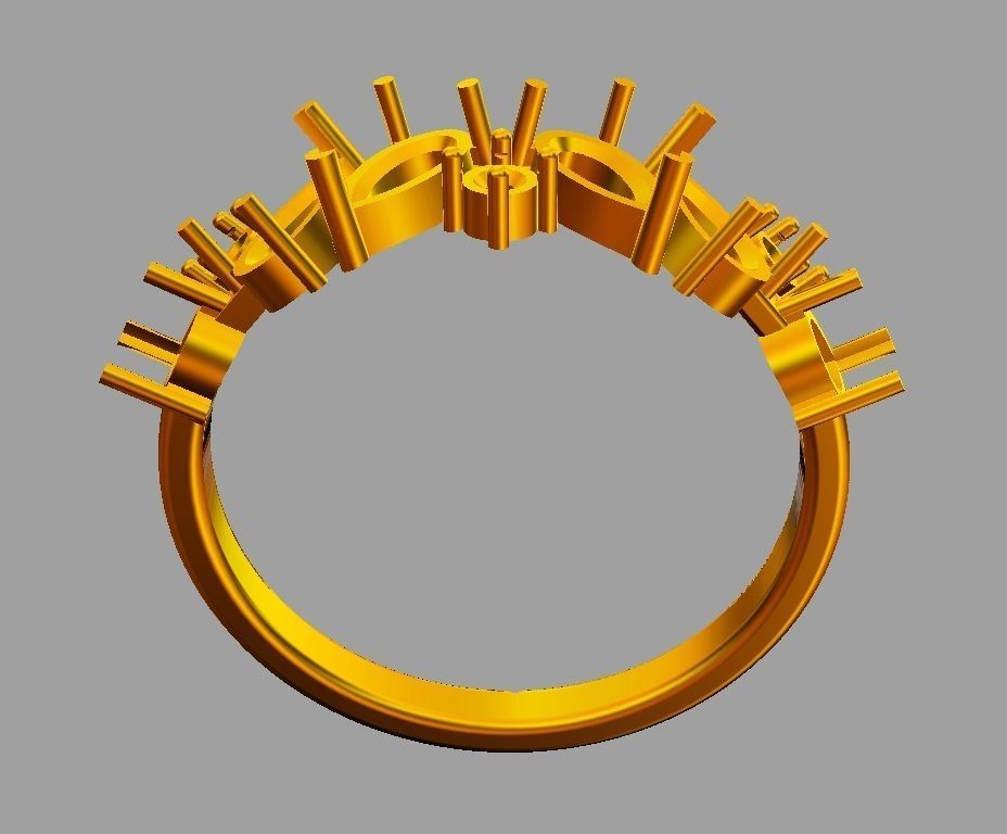 Gemstone Half Band 3D print model_9