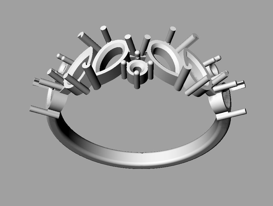 Gemstone Half Band 3D print model_14