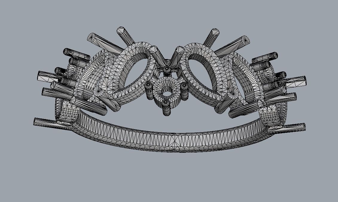 Gemstone Half Band 3D print model_12