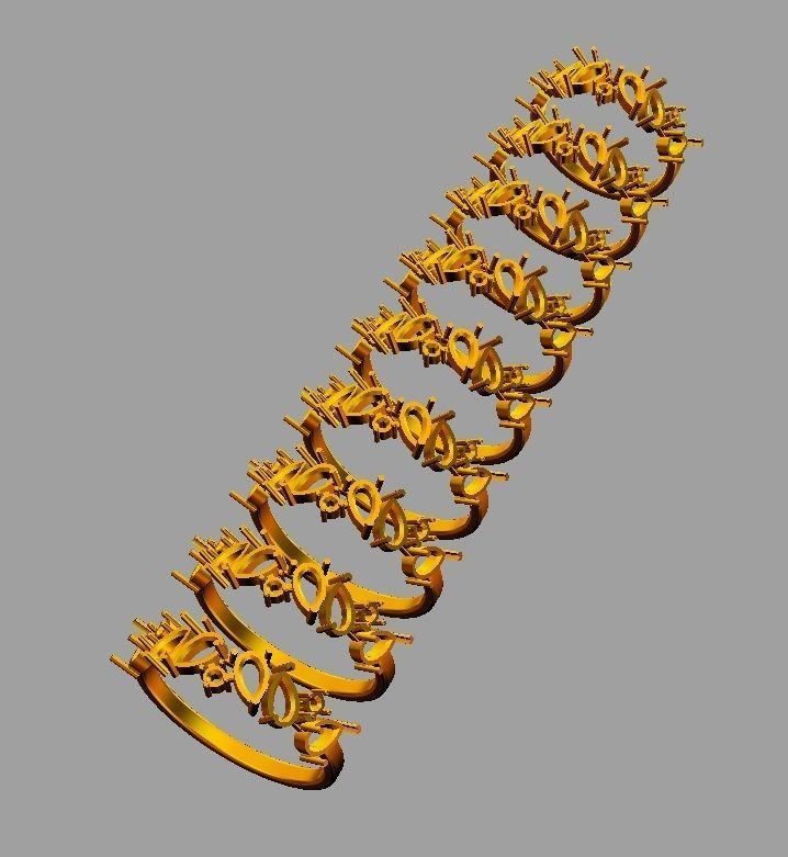 Gemstone Half Band 3D print model_6