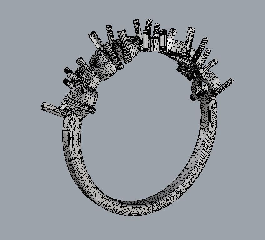 Gemstone Half Band 3D print model_13