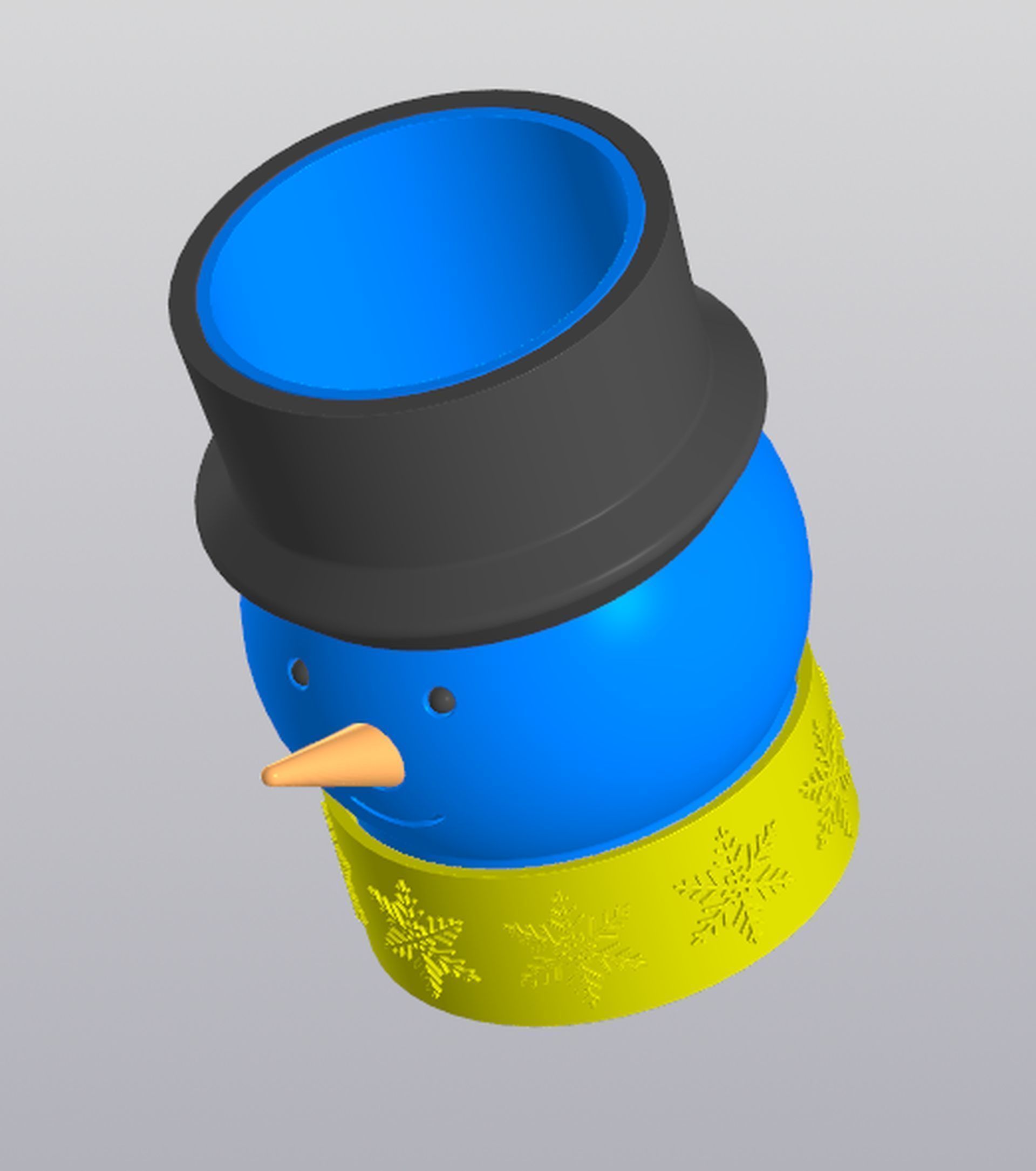 Snowman planter 3D print model_4