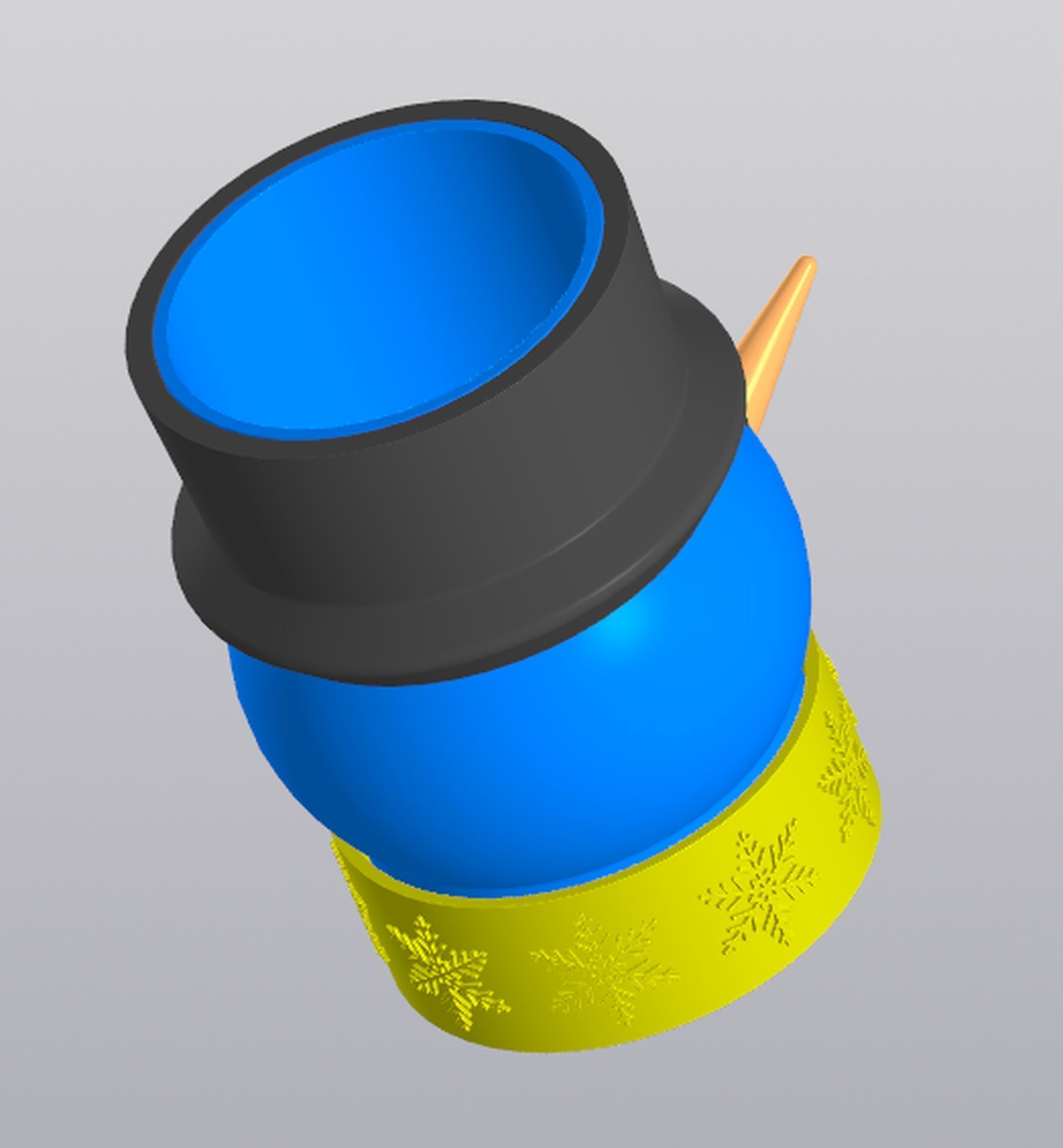 Snowman planter 3D print model_6