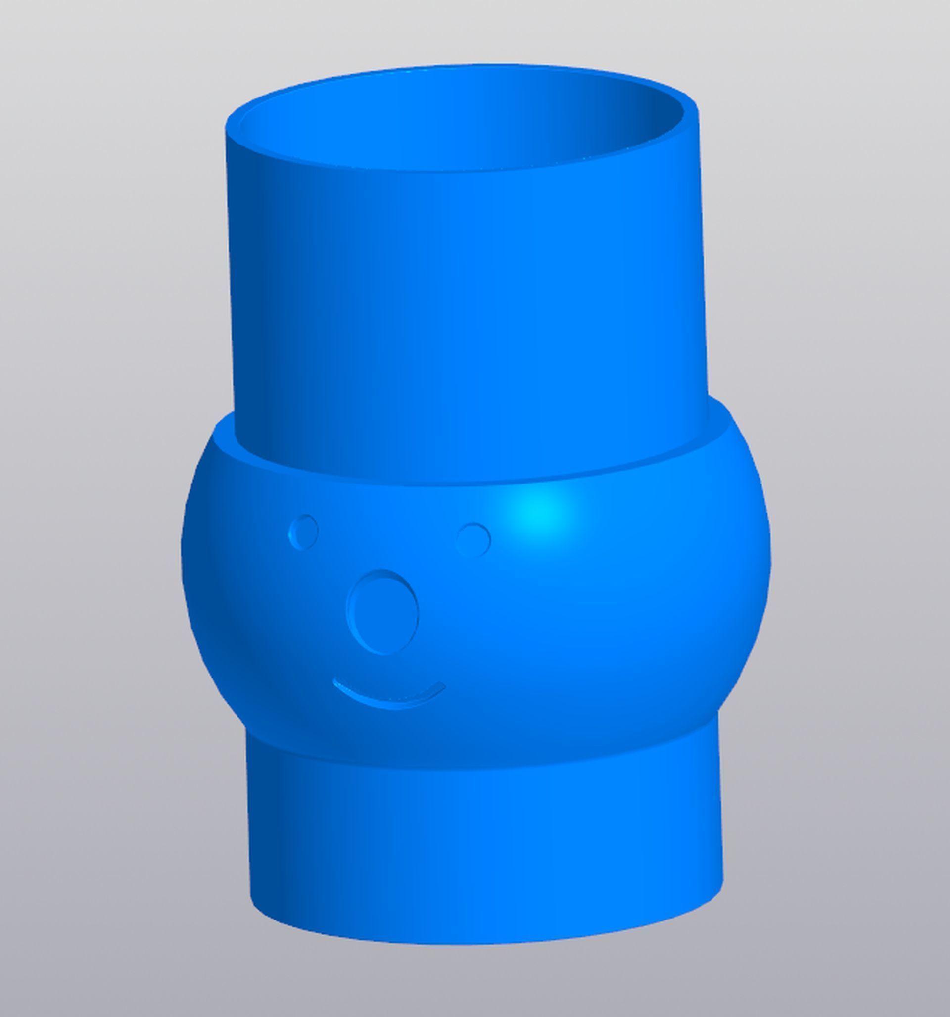 Snowman planter 3D print model_7