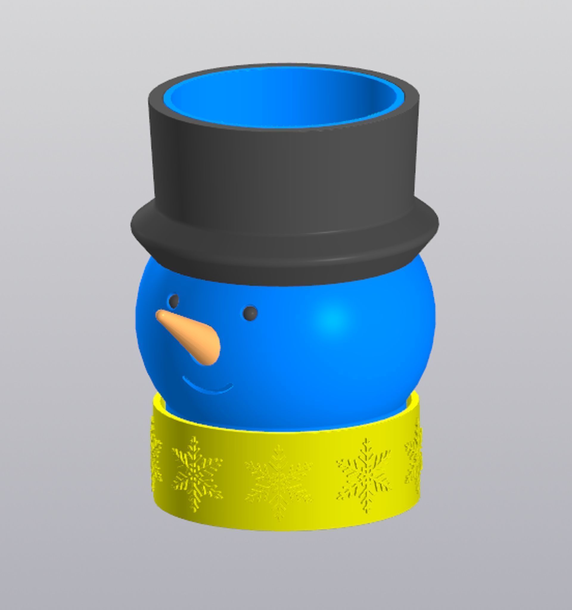 Snowman planter 3D print model_2