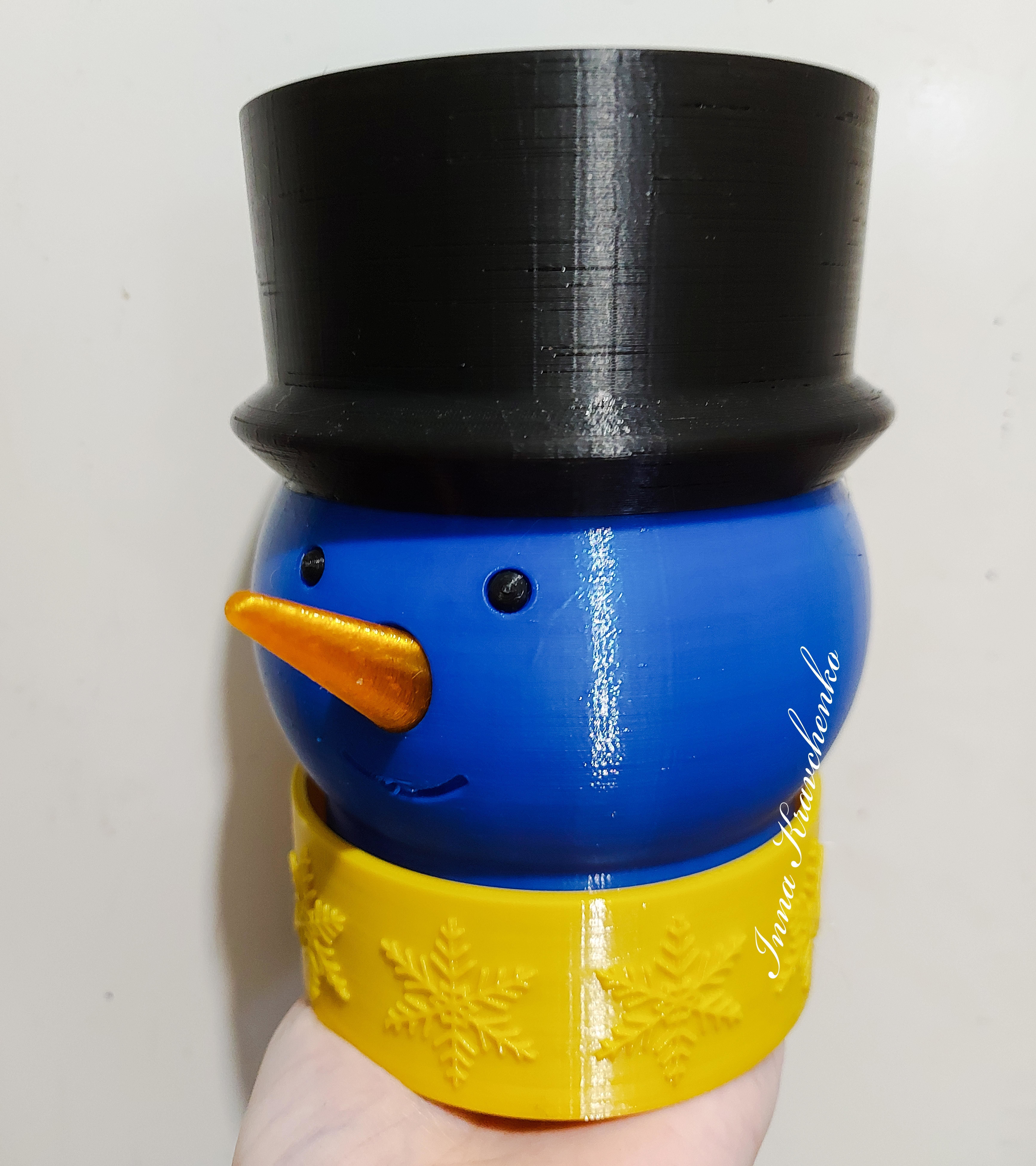 Snowman planter 3D print model_1