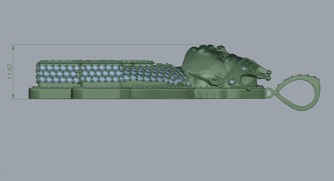 Full dimond Pendat Notorious BIG 3D print model_10