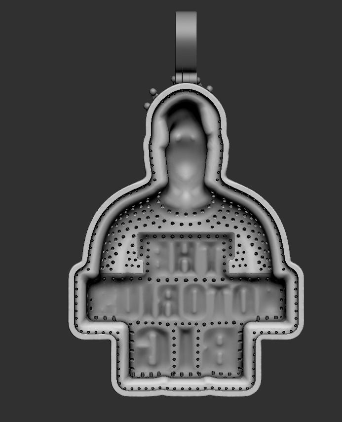 Full dimond Pendat Notorious BIG 3D print model_3