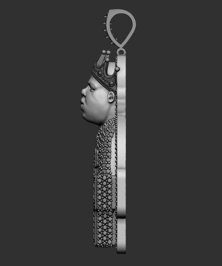 Full dimond Pendat Notorious BIG 3D print model_2