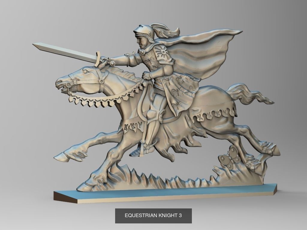 Equestrian knights 3D Model Collection_25