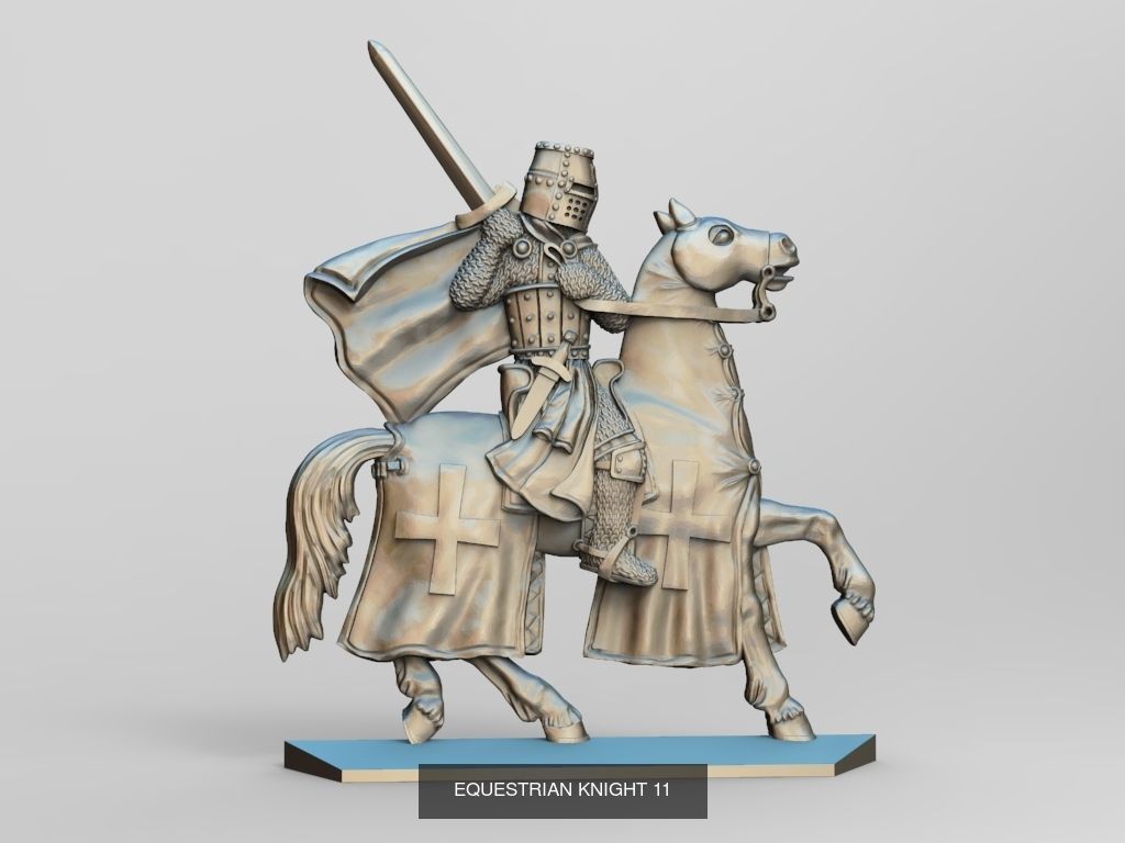 Equestrian knights 3D Model Collection_33