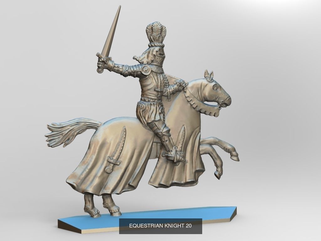 Equestrian knights 3D Model Collection_42