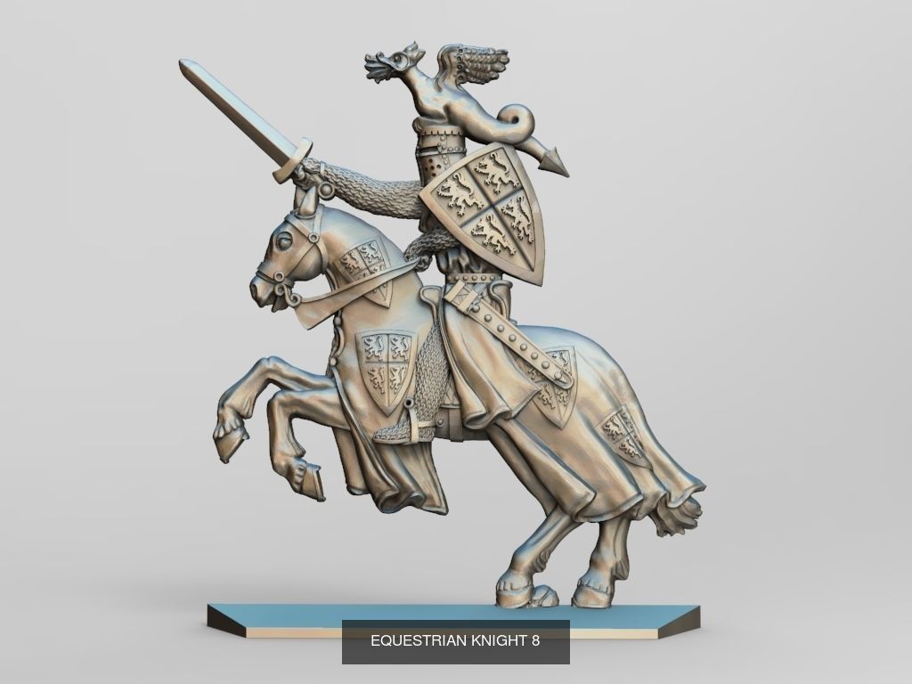 Equestrian knights 3D Model Collection_30