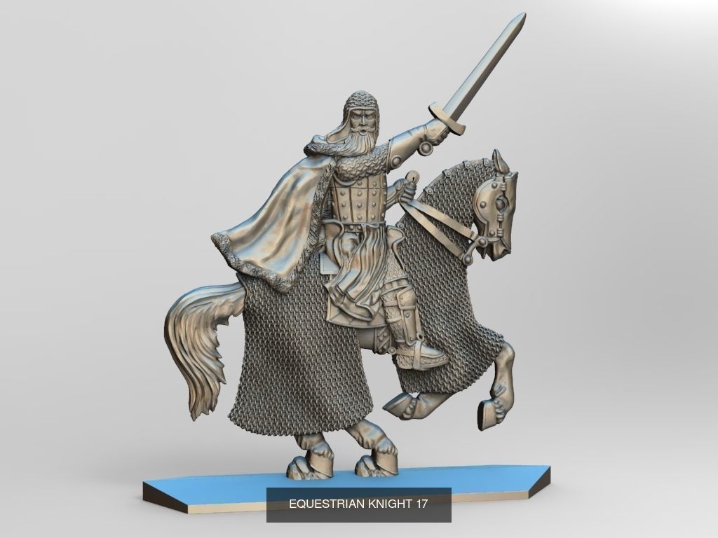 Equestrian knights 3D Model Collection_39