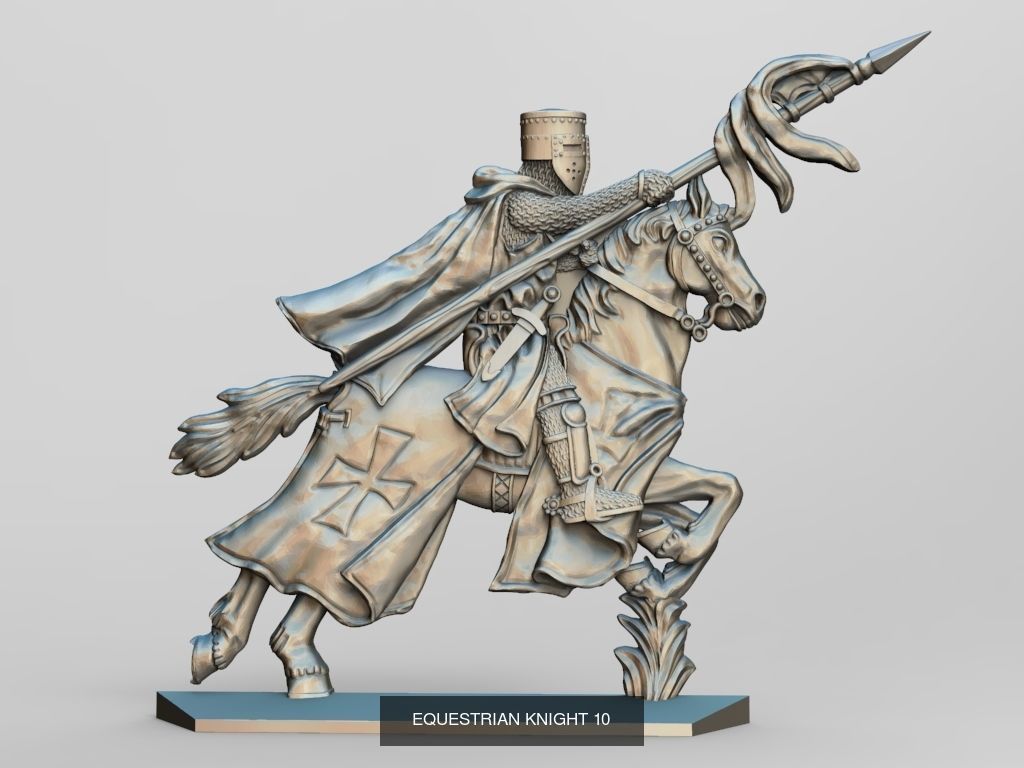 Equestrian knights 3D Model Collection_32