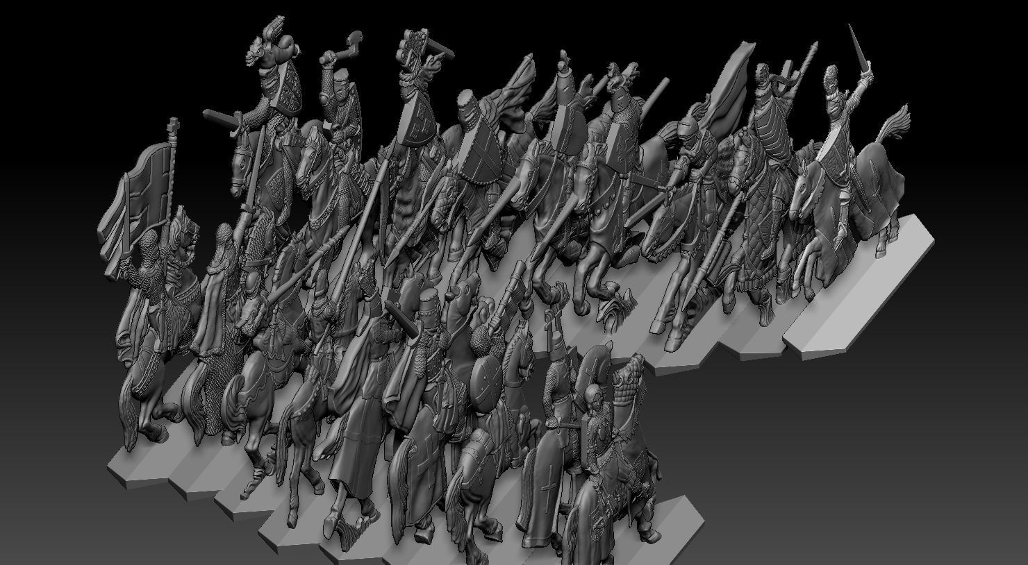 Equestrian knights 3D Model Collection_44