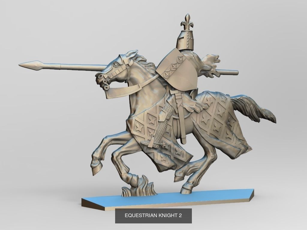 Equestrian knights 3D Model Collection_24