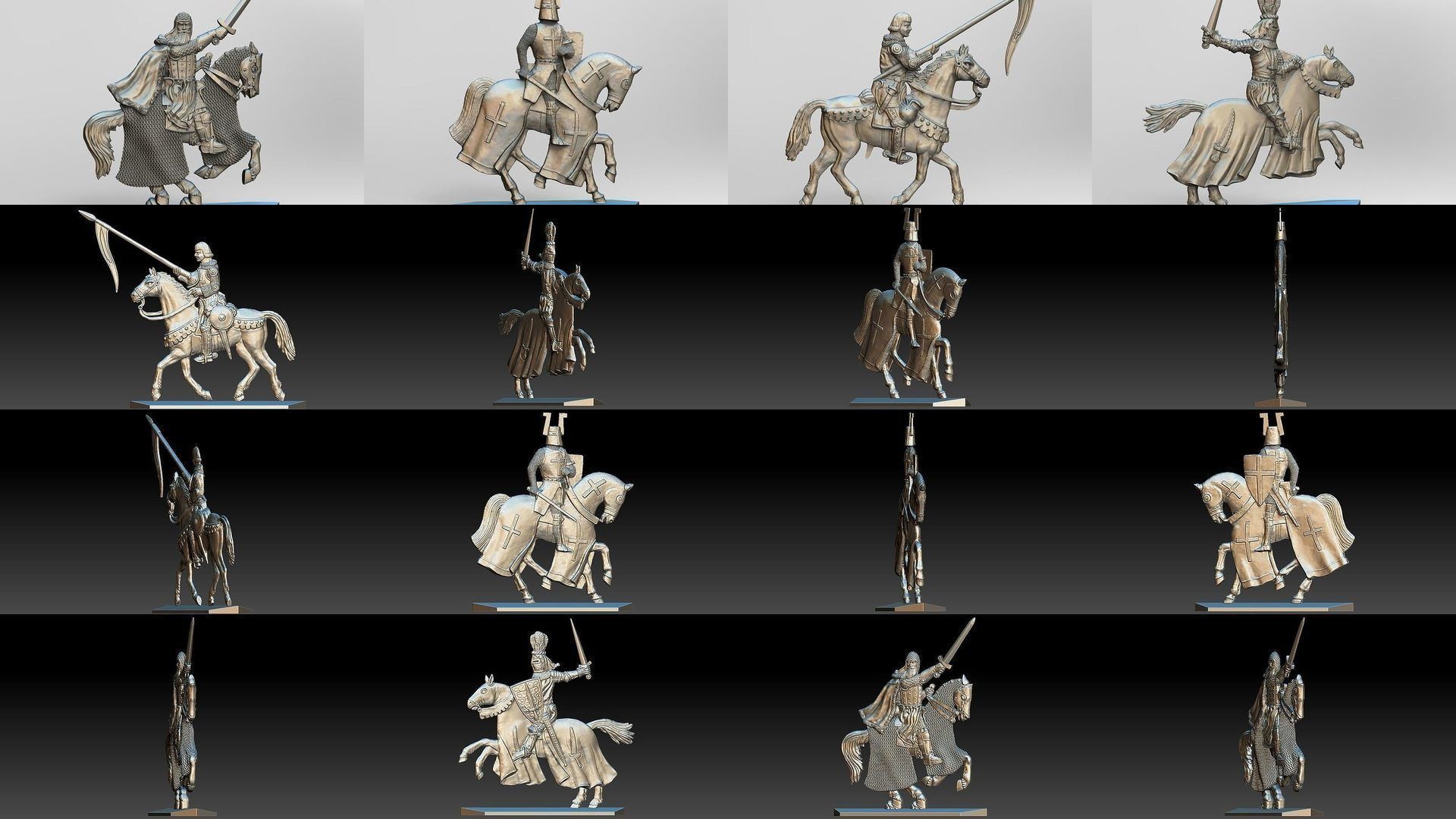 Equestrian knights 3D Model Collection_22