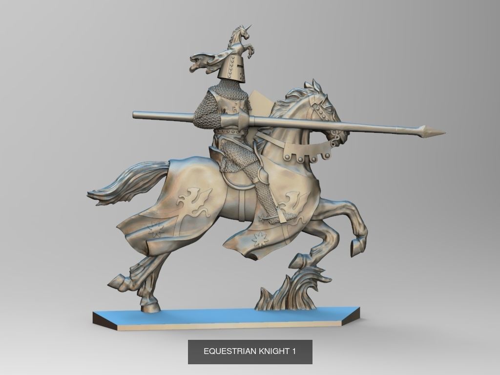 Equestrian knights 3D Model Collection_23