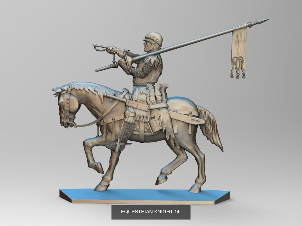Equestrian knights 3D Model Collection_36