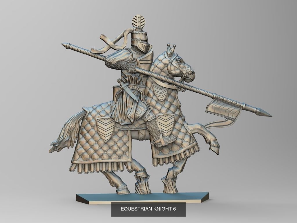 Equestrian knights 3D Model Collection_28