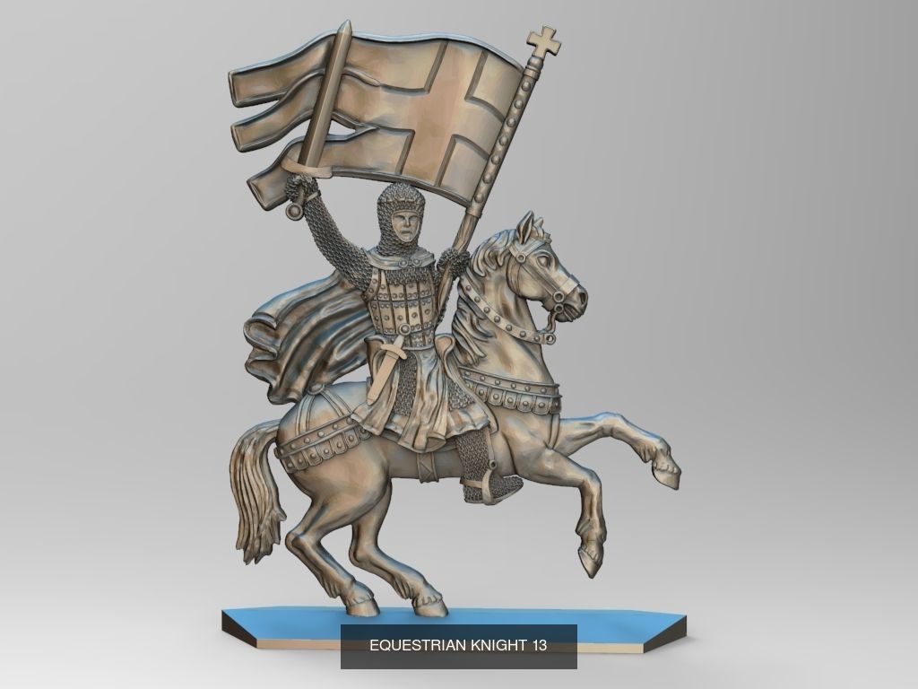 Equestrian knights 3D Model Collection_35