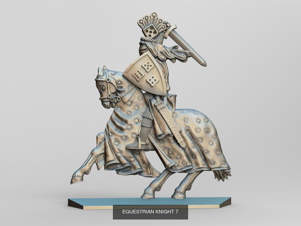 Equestrian knights 3D Model Collection_29