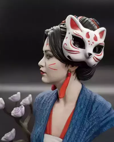AIKA STL bust of asian woman 3D print model