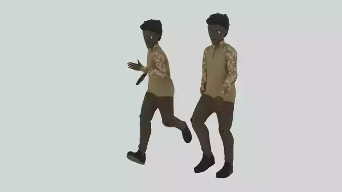 Cartoon Character Walking and Running Animation