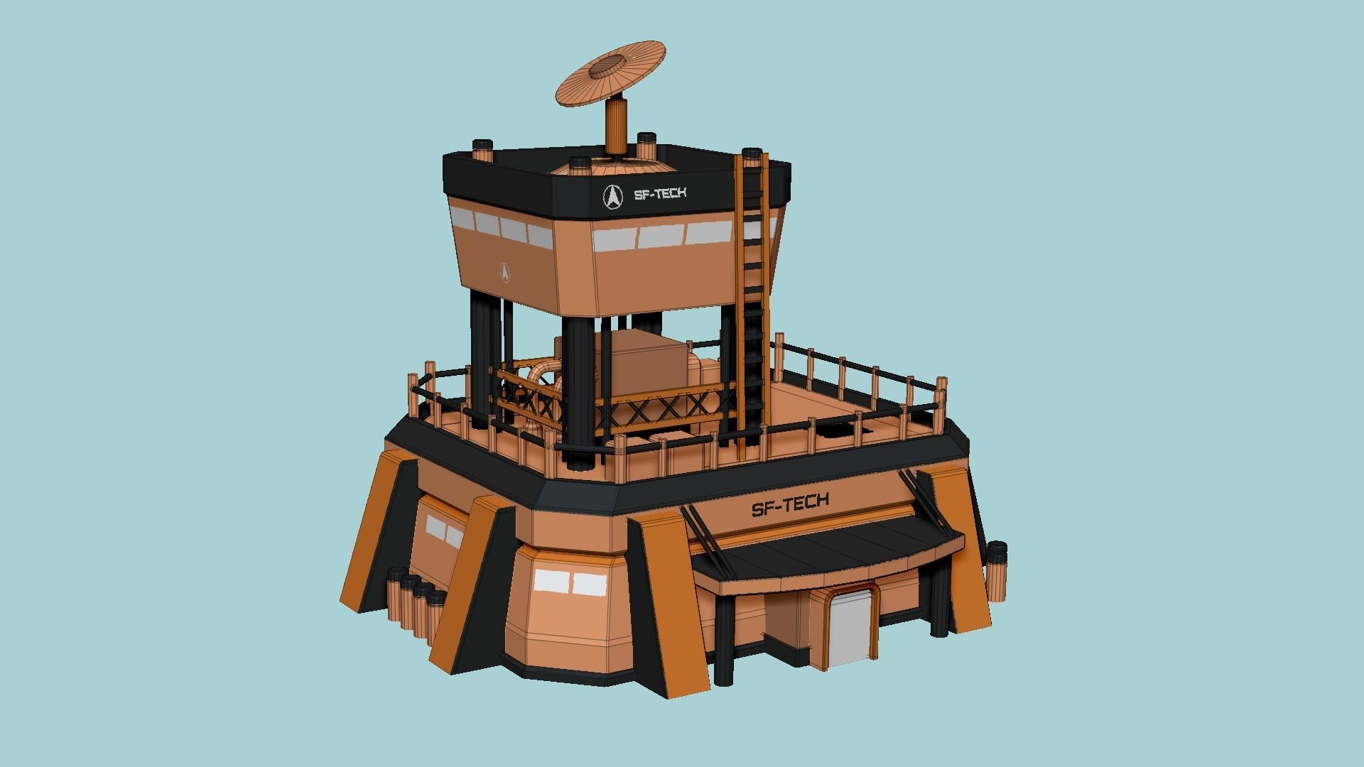 10 Sci Fi Buildings Collection D - Orange - Exterior Design _86